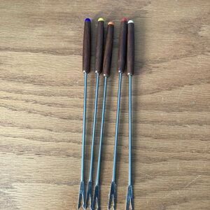 Set of 5 Fondue Forks with Color Tips